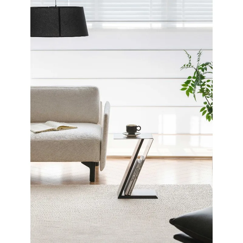 Coffee table ash wood stainless steel environmentally friendly, durable small apartment living room