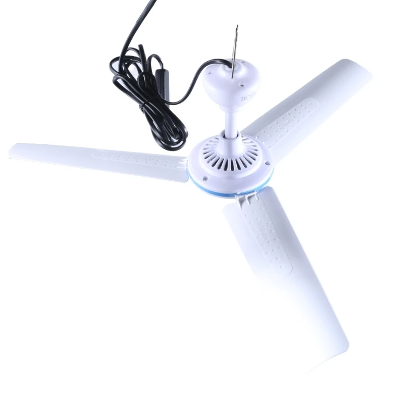 19inch USB Ceiling Fan with Switches USB Hangings Fan for Camping Bedroom Dormitory 87HC