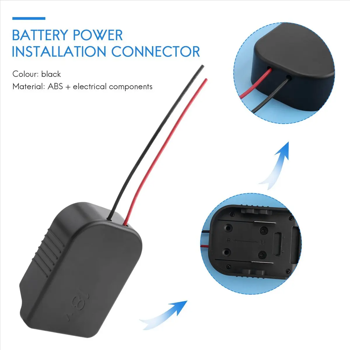 A40I Adapter for & 18V Battery Power Mount Connector Adapter Dock Holder with 12 Awg Wires Adapter