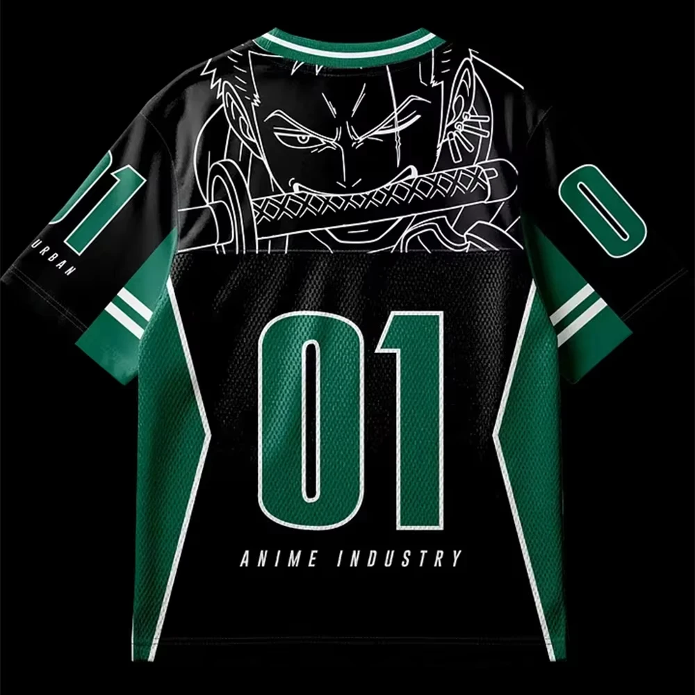 2026 Sommer One Piece Anime Trikot Camiseta Zoro Oversized Y2k Mode Lässiges Sport-T-Shirt für Herren und Damen Oberteile – Detail 12