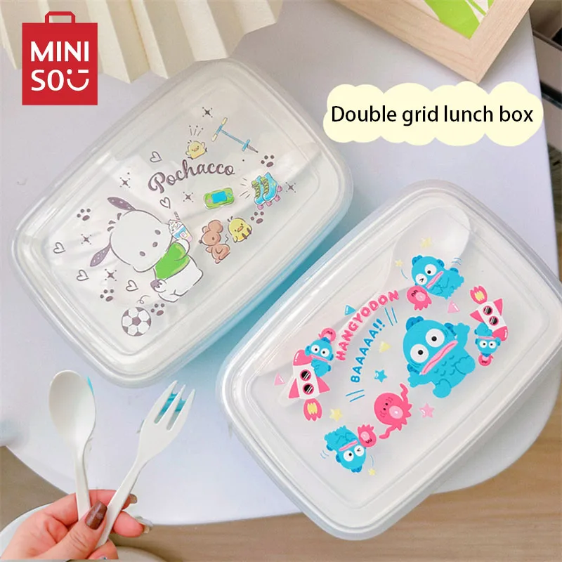 

Sanrio Anime Hello Kitty Lunch Box Kuromi Melody Kawaii Figure Double Compartment Fresh Keeping Student Kids Tableware Lunch Box