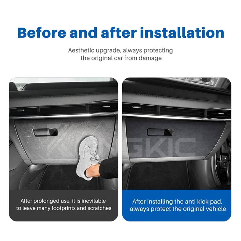 Für Mazda 3 Axela 2019 2020 2021 2022 2023 2024 2025 LHD RHD Auto Beifahrerbox Anti-Kick Wildleder Carbonfaser-Stil Schutzaufkleber – Detail 4