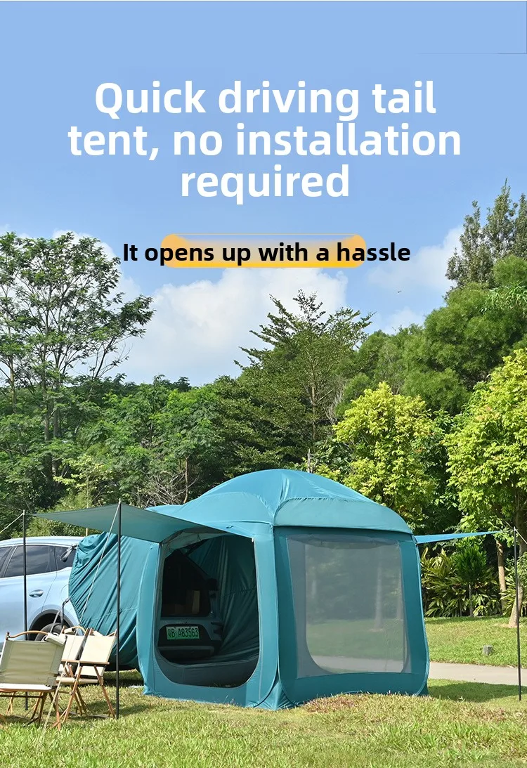 

3-4 People Outdoor Rainproof Car Tail Extension Tent Car Side Automatic Build Tent Self-driving Camping Tent Camping Awning