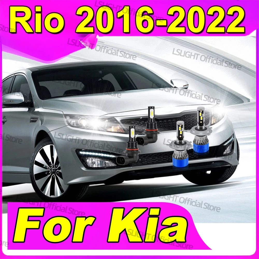 

2/4x For Kia Rio 2016-2022 2017 2018 2019 2020 2021 LED Hi/Lo Beam Headlight 6000K Bulb 3570 CSP Fog Lamps 12V Accessories