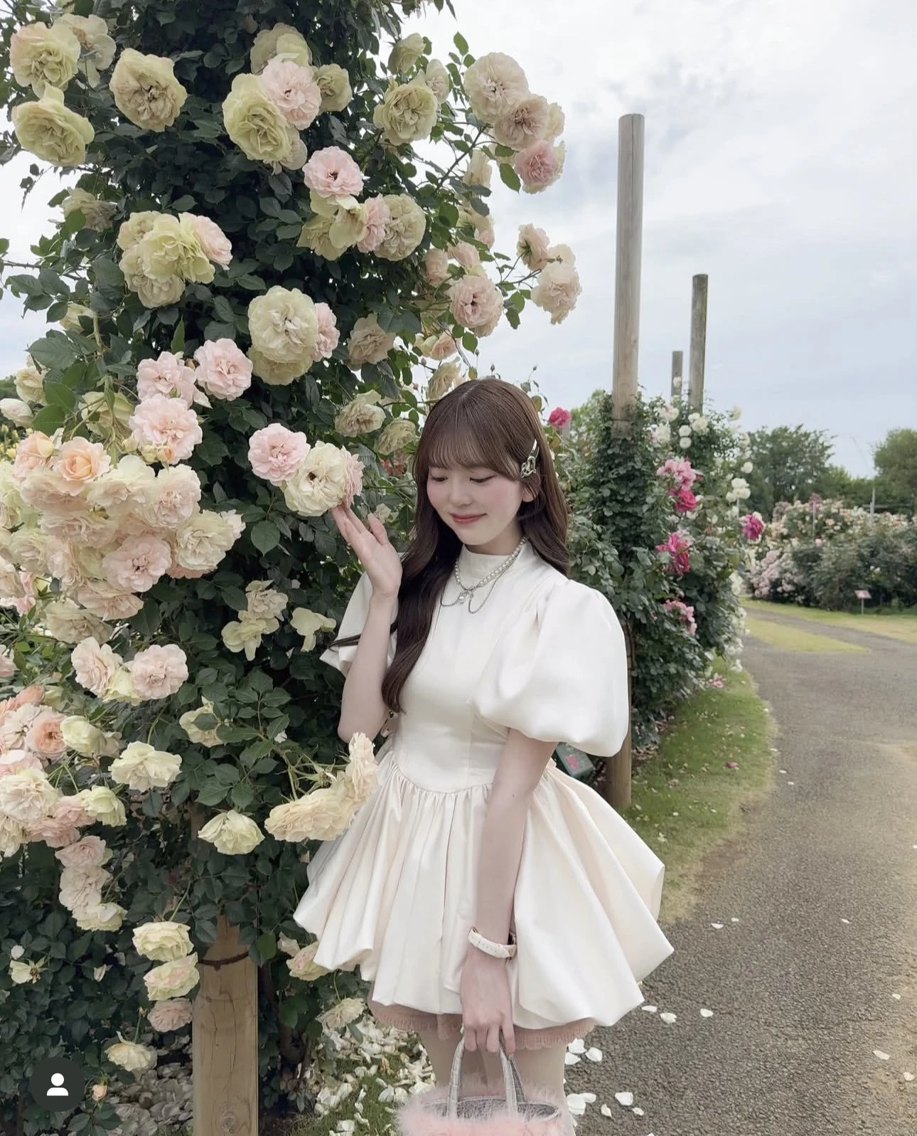 

Princess Style Satin Bubble Short Sleeve High Waist Dress Women's Sweet Style Citywalk Summer Dress Single Piece