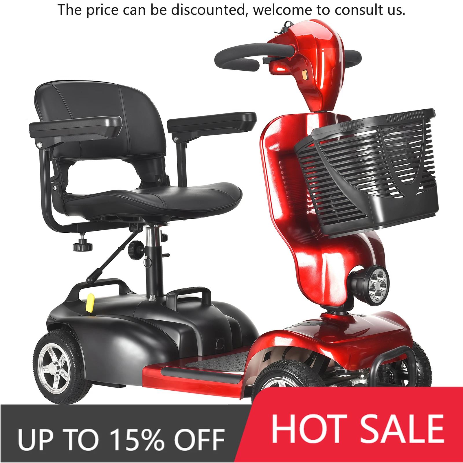 

2025 Portable All Terrain Senior Personal 250W Motor Outdoor 4 Wheel Electric Mobility Scooter For Disabled