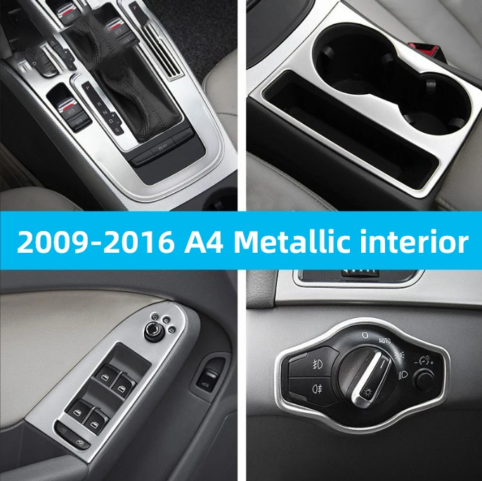 

For Audi A4 B8 B9 2009-2016 Metal Car Interiors Interior Modification Parts Center Shift CD Panel Window Lifting Keyhole Sequin