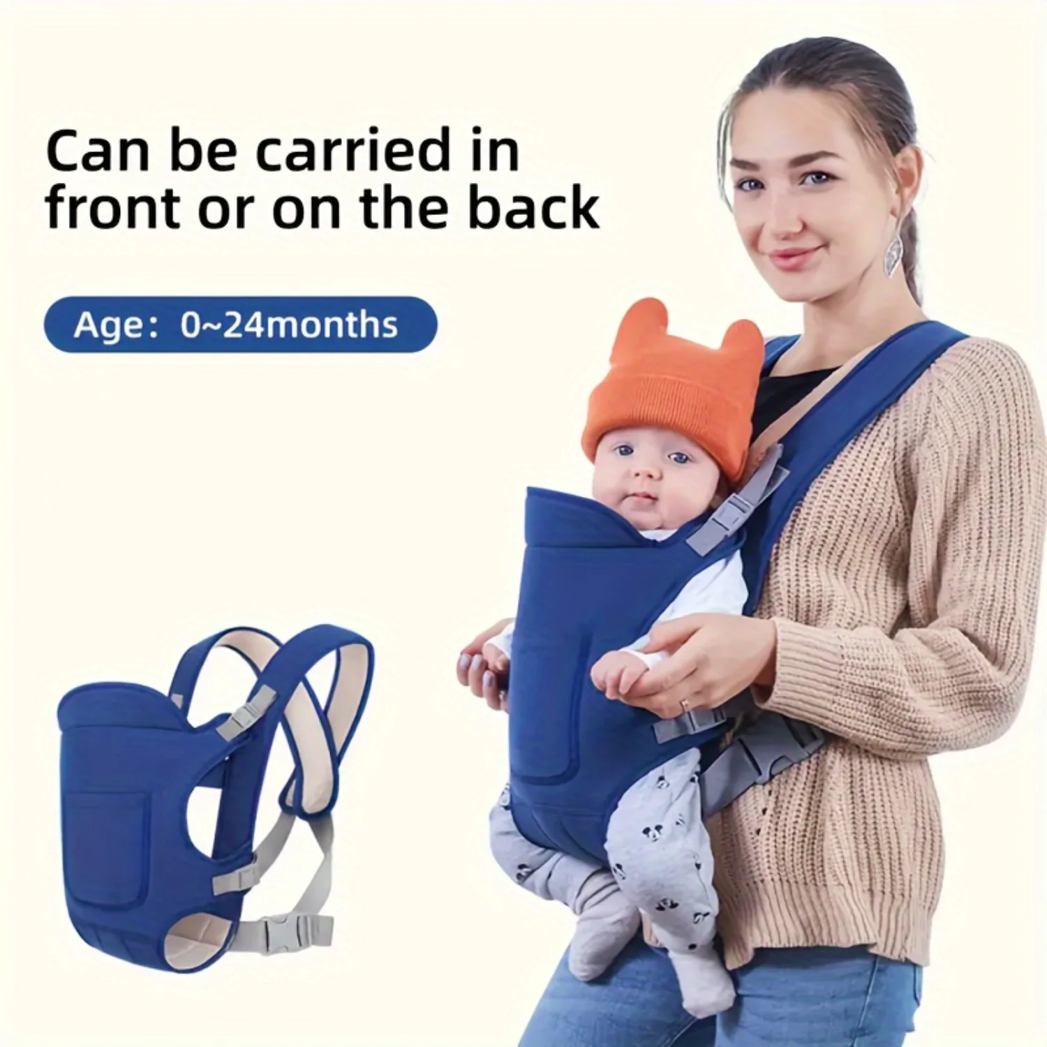 

Ergonomic & Versatile Baby Carrier - Comfortable Polyester Sling for 0-3 Years, Secure Buckle Closure, Easy Maintenance, Ideal G