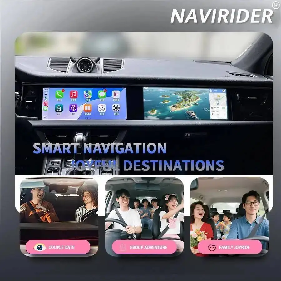 RHD Car Radio 12.3+12.3Inch Interactive For Porsche Macan 2018-2024 Upgrad New Display Android Media Video GPS Carplay HeadUnit