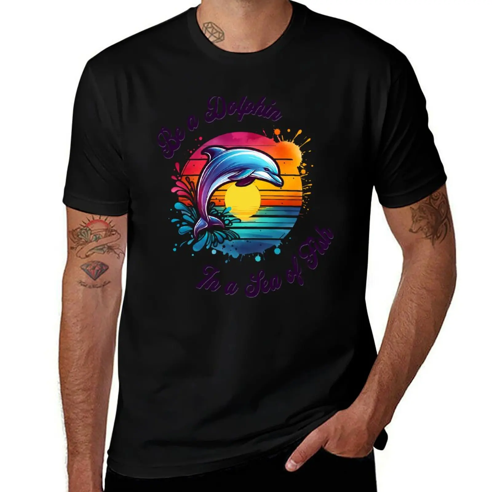

Be a Dolphin in a Sea of Fish T-Shirt Long Lasting Casual T-Shirt