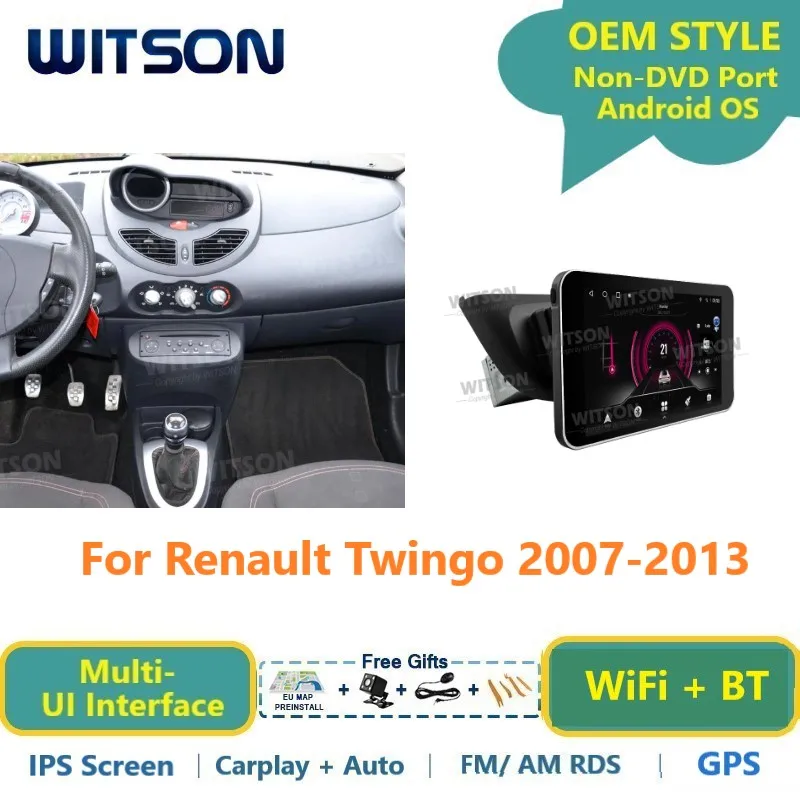 WITSON Android Autoradio voor Renault Twingo 2007-2013 GPS WiFi Audio Voertuig Head Unit Carplay RDS Auto Stereo multimedia