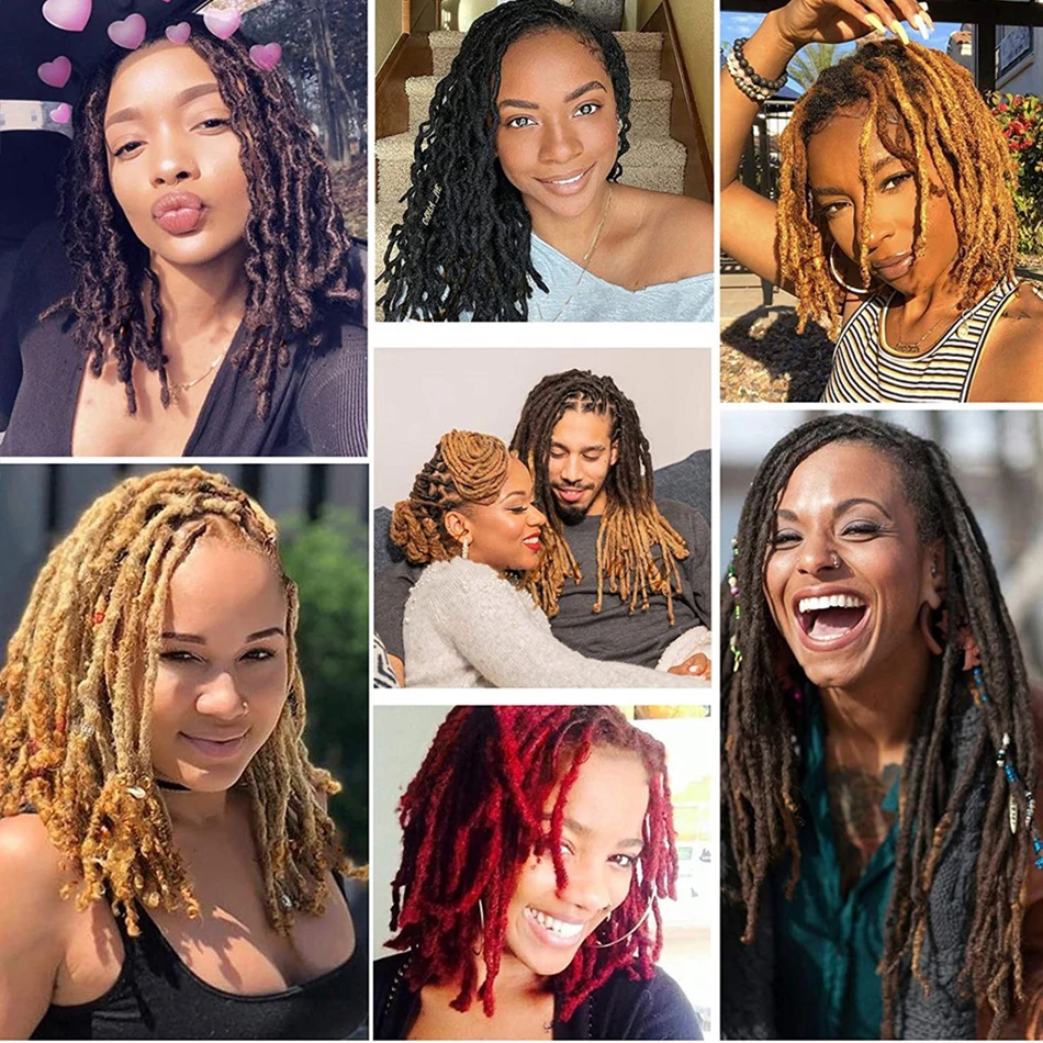 Extensiones de cabello de ganchillo hechas a mano para mujeres negras, trenzas de ganchillo de Color puro, cabello humano de moda de 20 hebras, rastas de pelo