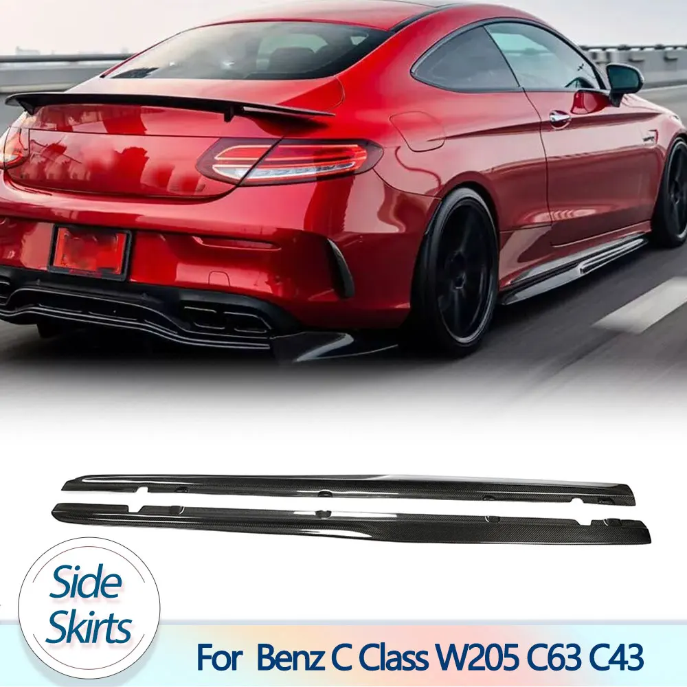 

Carbon Fiber Car Side Skirt Extension Rocker Panel for Mercedes-Benz C Class W205 C63 C43 Coupe 2-Door Side Skirts Lip Body Kits