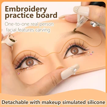 Silicone Practice Skin 3D Makeup Practice Board Permanent Makeup Microblading Tattoo Accessories for Brows Hair Stroke Practice