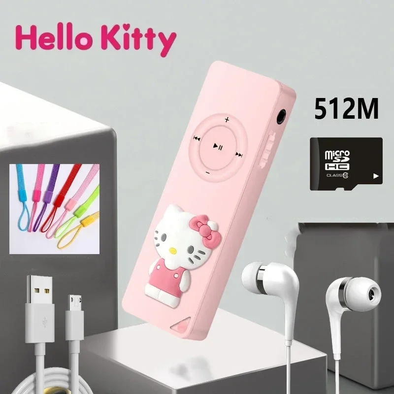 Hello Kitty Kawaii Sanrio Portable Mp3 Player Mini Mp3 Cute Music Players Sports Walkman E-Book Player Hearing Running Exercise