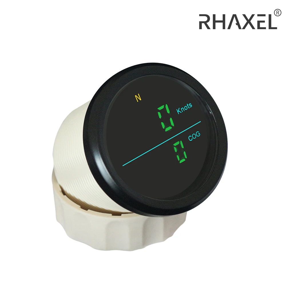 RHAXEL 52mm Universal GPS Speedometer 0-999 km/h Knots mph with Compass 12V 24V for Marine Boat (LCD Doesn't Show Odometer)