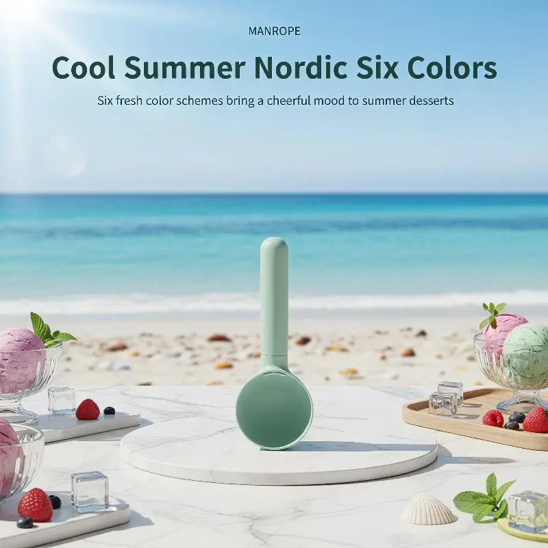 Durable Plastic Ice Cream Scoop Ergonomic Non-Slip Handle Assorted Pastel Colors Ideal for Home Kitchen Picnic Party Use