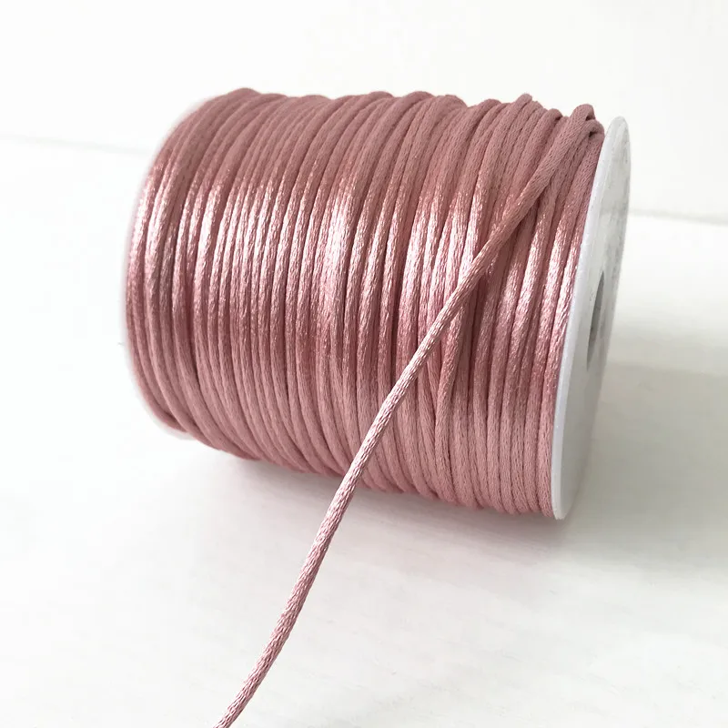 28Colours 2mmX100m/roll Strong Braided Macrame Silk Satin Nylon Cord Rope DIY Making Findings Beading Thread Wire 2mm