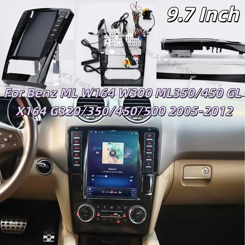 Car Radio For Mercedes Benz ML W164 W300 ML350/450 GL X164 G320/350/450/500 2005-2012 Android Auto Carplay Stereo GPS Navigatio