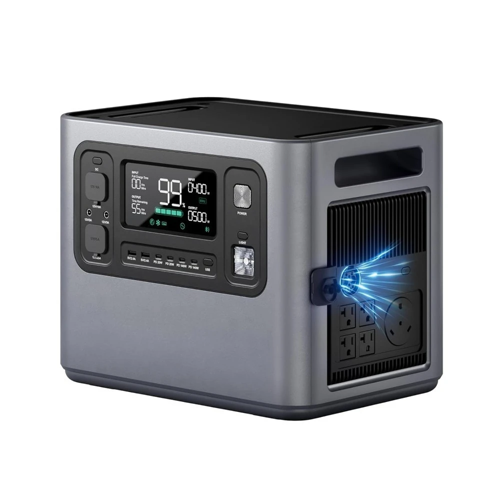 

2800W Peak 5600W Portable Power Station 2048Wh LiFePO4 Expandable 10kWh 0-80% 38Min UPS Dual Solar for Home Outage, Custom