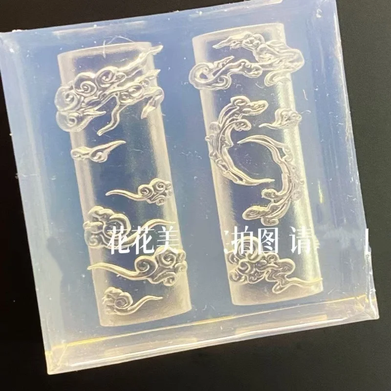 1 szt. Forma do paznokci z akrylu 3D w kształcie chmurki ze skóry krokodyla, forma do ręcznego grawerowania, dekoracje do paznokci, silikonowe ozdoby do paznokci