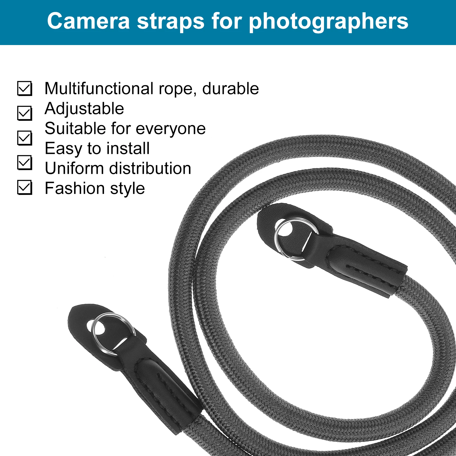 

Strap Camera Harness for Hiking Rope Leash Lens Microfiber Shoulder Adjustable Lanyard Neck Miss
