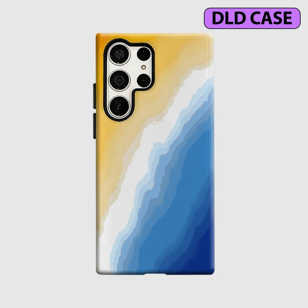 Golden Tide Phone Case for Samsung Galaxy S26 S25 Ultra S24 S23 Ultra Plus Shockproof Double Layer Tough Back Cover