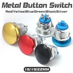 16mm 19mm 22mm Cheap Metal Push Button Switch Waterproof Self-Reset Screw Foot Welding Foot Mushroom Head Button Switch