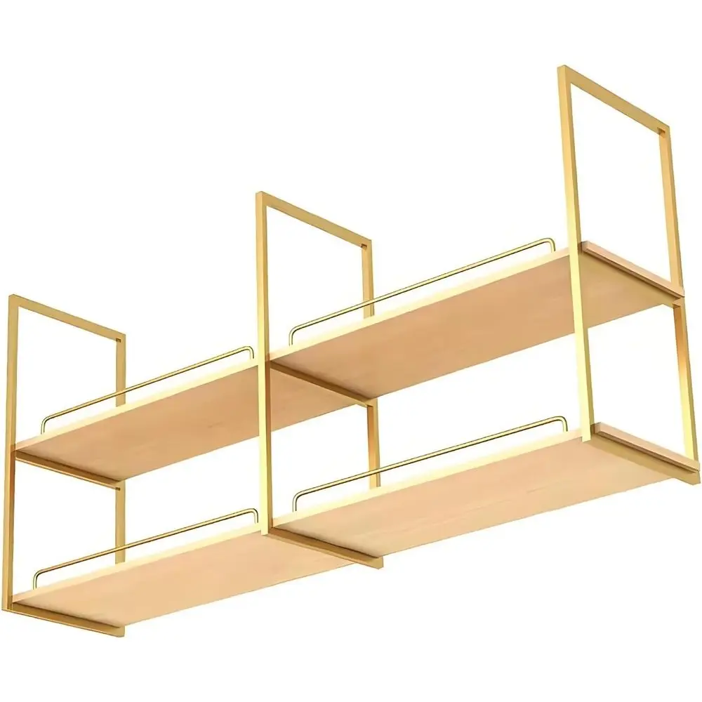 

Двухуровневая золотая настенная полка для растений, декоративная стойка для хранения для дома, 80x30x80 см