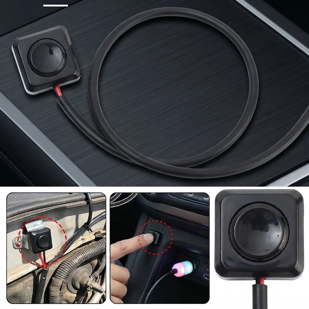 Mini-Momenttaster-Schalter 12V DIY Auto LKW Selbstklebend Reset Modifikationskabel Autozubehör
