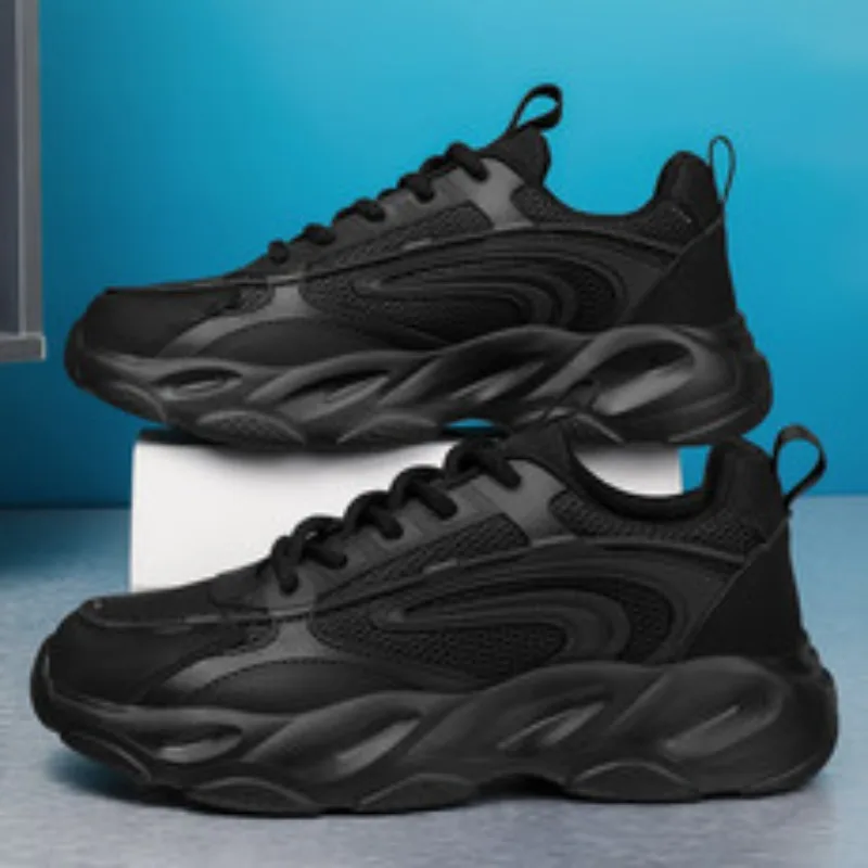 

Men's Spring and Summer Breathable Mesh Flat Bottom Low-top Soft Sole Anti-slip Casual Lace-up Outdoor Jogging Sports Shoes