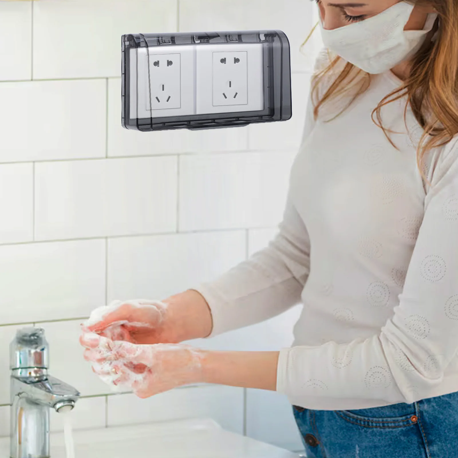 

Waterproof Socket Cover Plastic Flip Outlet Box For Bathroom Wall Panel Protection Electrical Receptacle Protector Socket