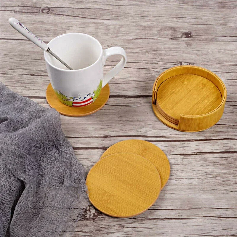 6PCS Hot Sale PU Leather Marble Coaster Drink Coffee Cup Mat Easy To Clean Placemats Round Tea Pad Table Holder Coasters