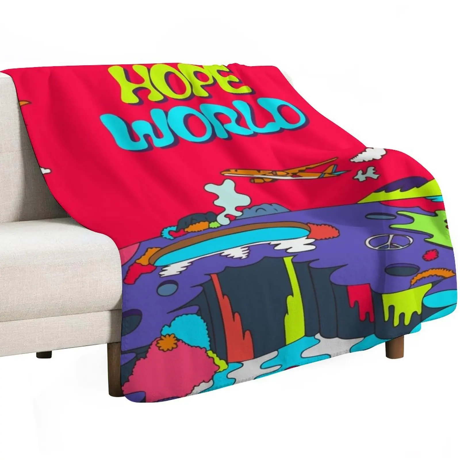 Hope World Lollapalooza Festival Album Cover HQ Festival Jack in the Box MORE Concept Photos Teaser Blue Pink Flow Throw Blanket