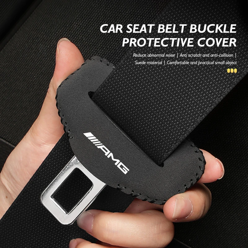 ﻿Car Seat Belt Plug Buckle Clip Protector Anti-Scratch Cover For AMG A B C E S G Class A180 CLK CLA GLE GLC W212 C200