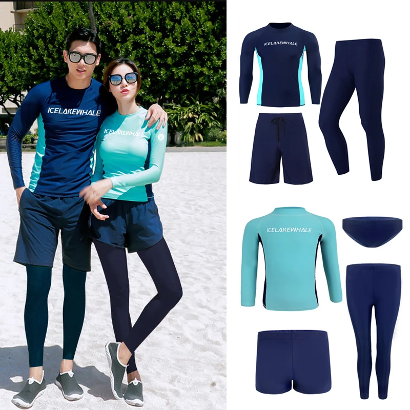 Coreano Rashguard coppia muta da sub medusa da donna da uomo tuta galleggiante conservatore manica lunga costumi da bagno da spiaggia tuta da vacanza