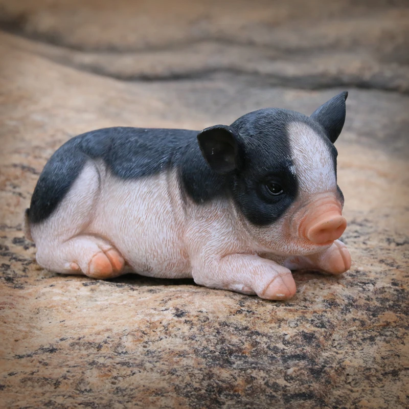 

Simulation Animal Cute Lying Piggy Sculpture Model Garden Courtyard Decoration Modern Resin Pig Crafts Gift Home Decoration New