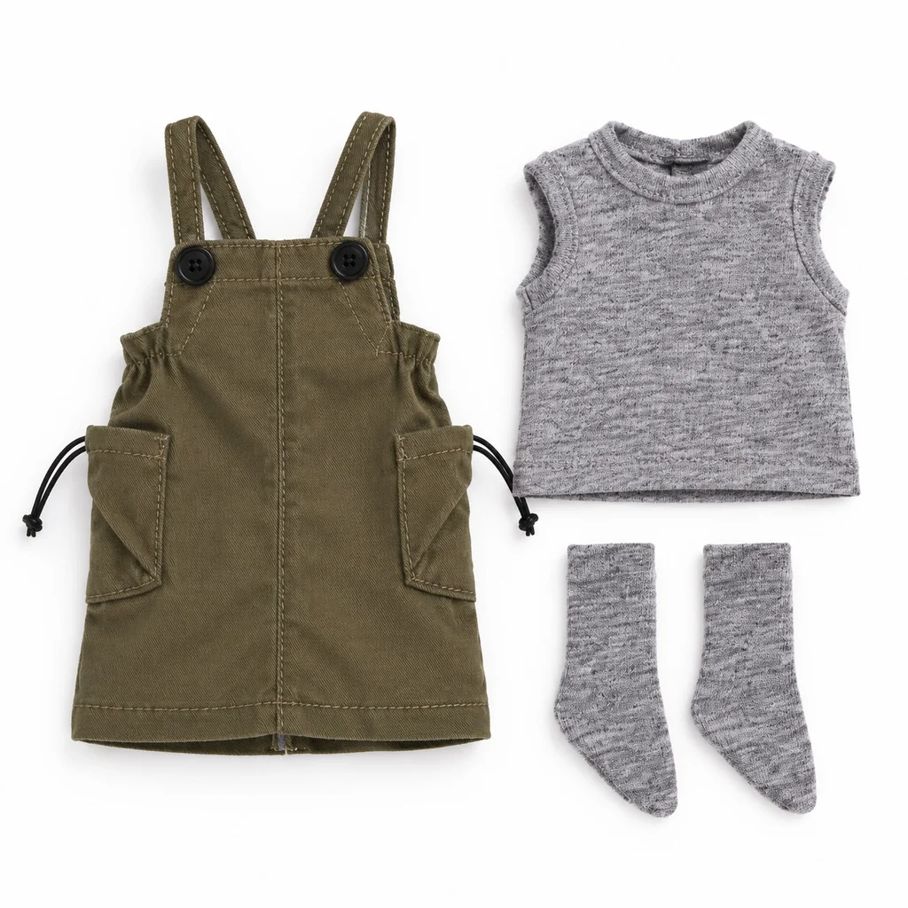 1/6 Scale Doll Clothes for Blythe OB22 Azone M Cotton Sleeveless Vest Suspender Skirt Socks 3Pcs Outfits Set Accessories