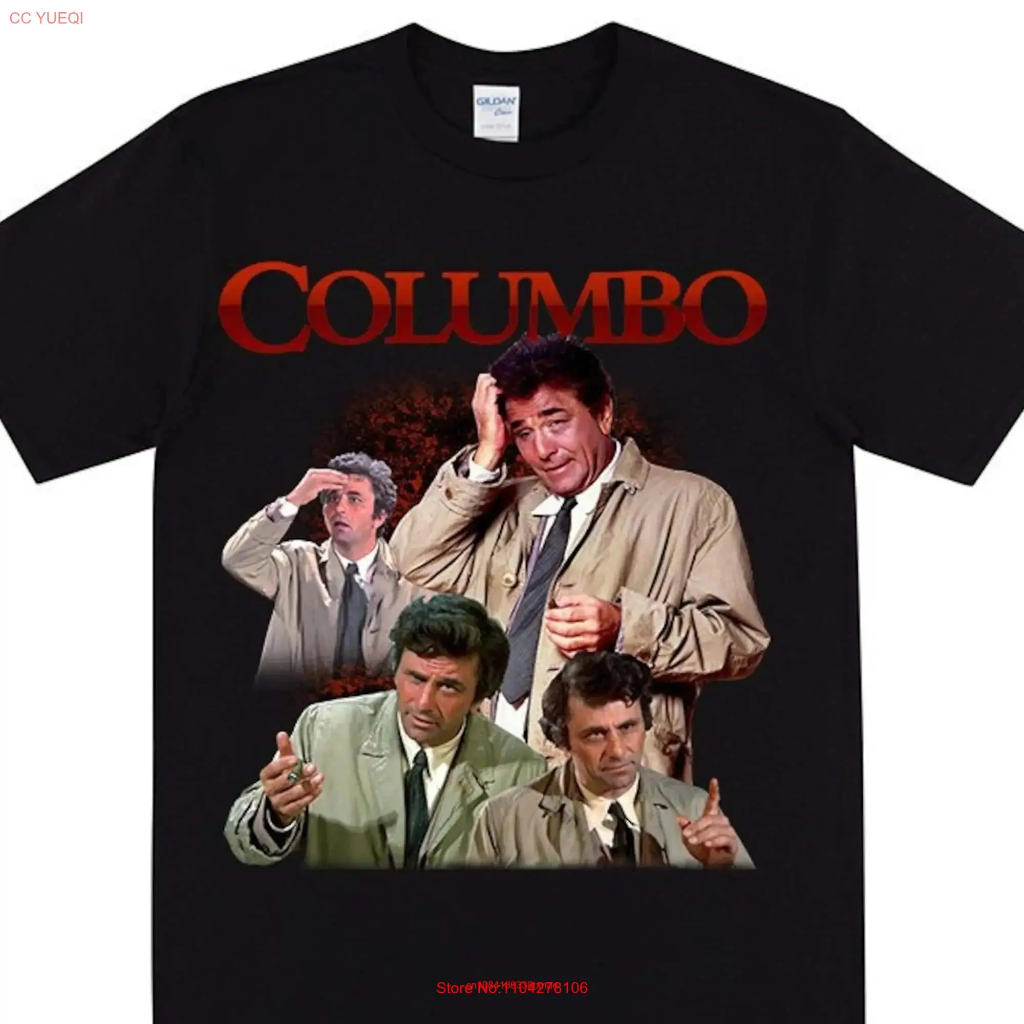 COLUMBO Homage T shirt There's Just One More Thing Lt Portrait Vintage 1980s Murder Detective TV Show