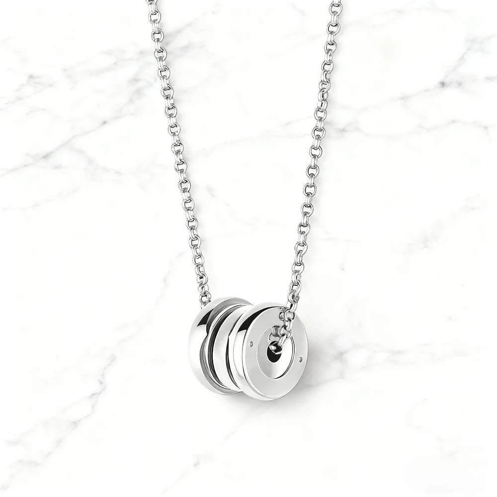 2025 مجوهرات عصرية عالية الجودة موضة كلاسيكية B.Zero1 سلسلة تمهيد الماس قلادة صغيرة مستديرة للنساء ، هدية مجوهرات #1