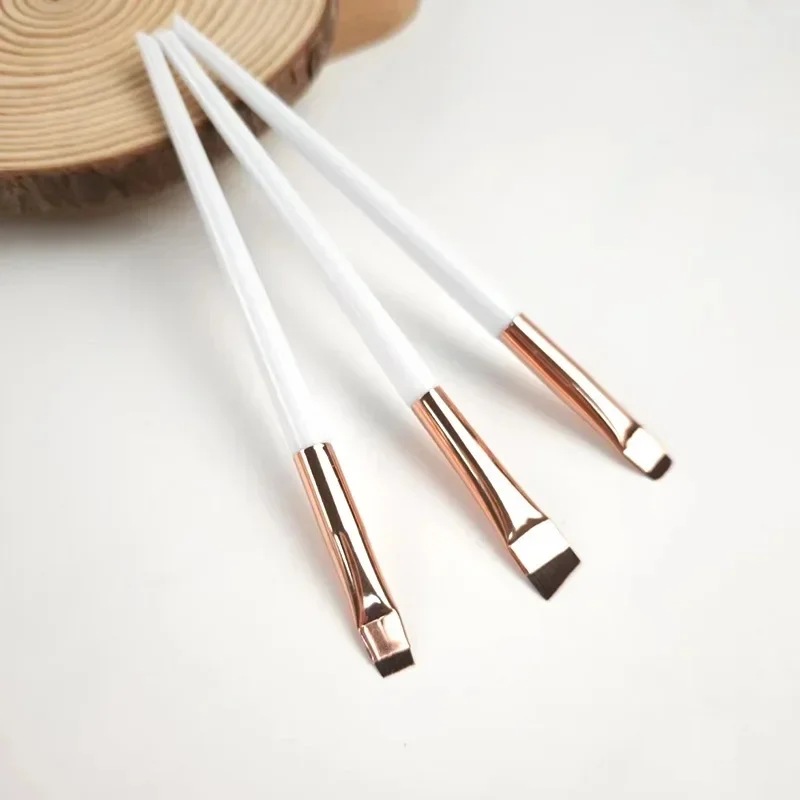 3-Piece Makeup Brush Set - Sickle-Shaped Eyeliner Ultra-Fine Eyeshadow & Fine Angled Eyebrow Brushes for Precision Beauty Tools