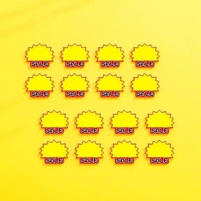 

50Pcs Price Labels Bright Color Paper Market Promotional Price Tags Advertising Sale Sign Stickers Advertising Tags