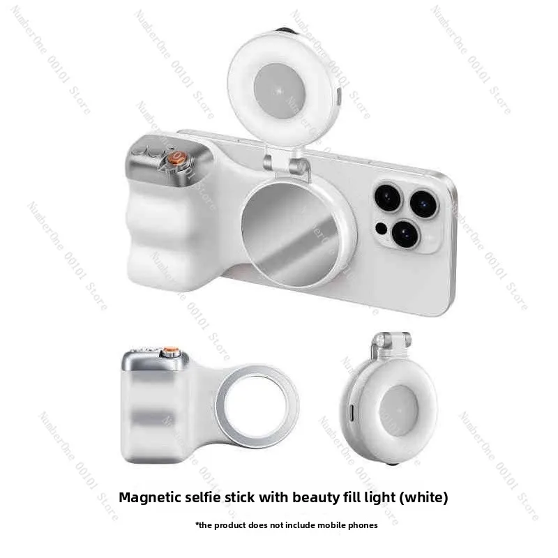 Magnetic Phone Holder Photography Grip Bluetooth Remote Control Zoom Shutter Vlogging Accessory Tripod Mount for Smartphone Live