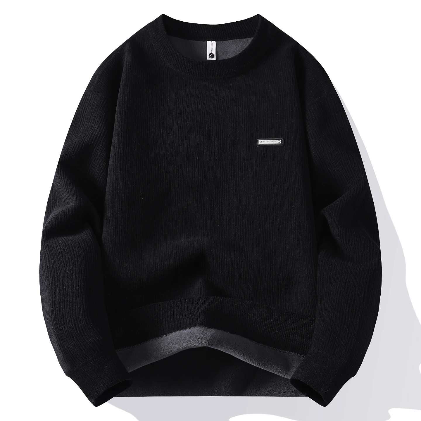 

Новая мужская толстовка с круглым вырезом 2025 года: осенне-зимняя, утепленная, повседневная, молодежная, на флисовой подкладке, вязаная, с длинным рукавом