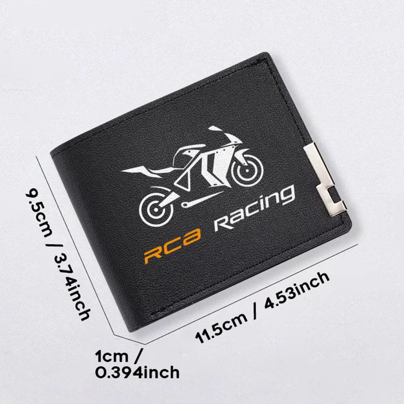 محفظة RCA RACING Motorcycle Logo PU بتصميم بسيط وخفيف الوزن ومتين على طراز الأعمال للرجال