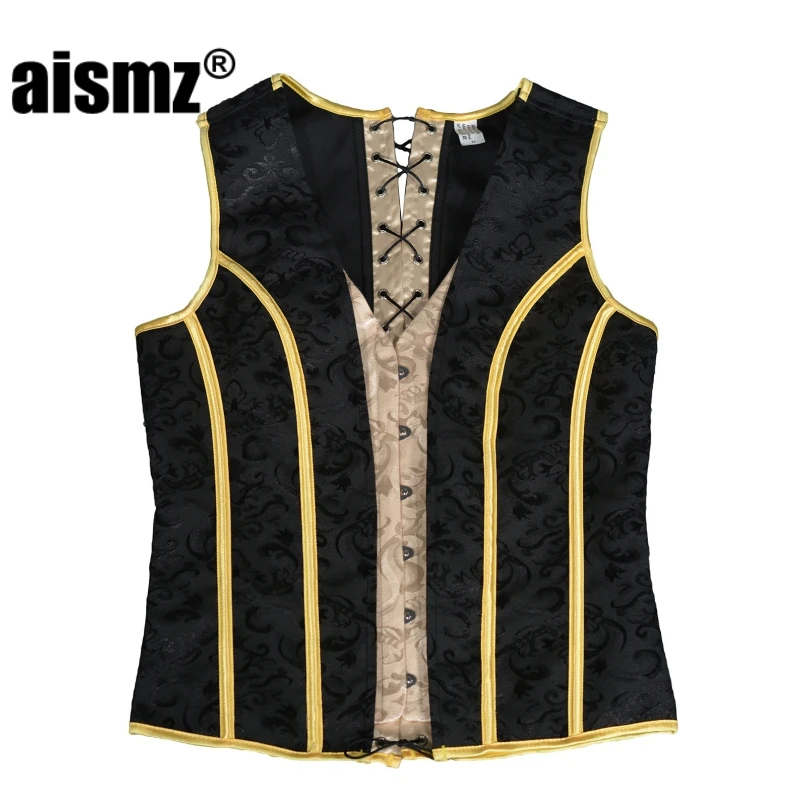 Aismz Men\'s Shapewear Corset Slim Fit Tank Top Men\'s Belly Moderator Strap Chest Binder Waistcoat Vest Jacket Corset Shapewear