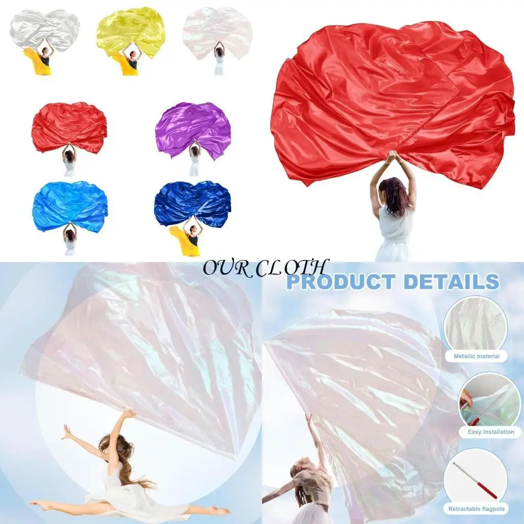 Semicircle Worship Flags Set(Flag+Flexible Rod) Praise Dance Flags for Worship Y1AC