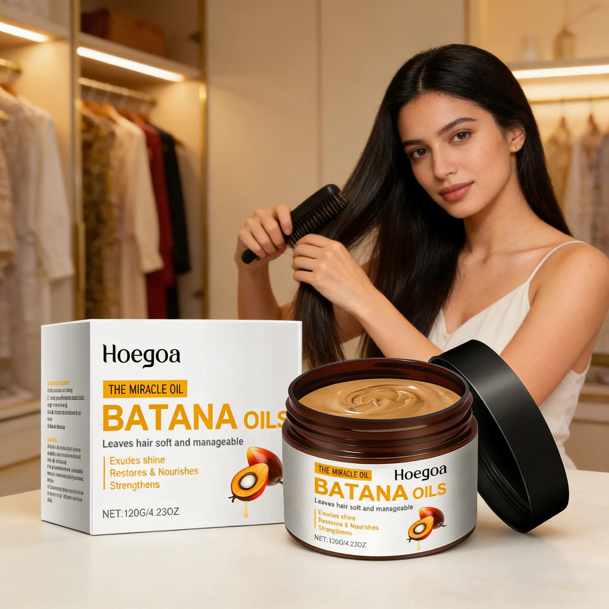 Batana Hair Mask Deeply Nourish Improve Damaged Hair Repair Drying Rough Reduce Breakage Frizz Smoothing Hair Conditioners 120g