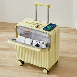 Front opening multifunctional candy color high quality suitcase FD150