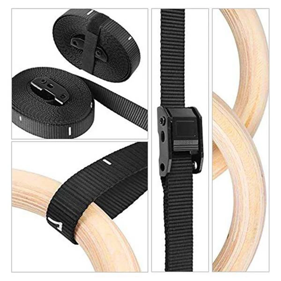 

AA44M 1Pcs Birch Fitness Rings Gymnastics Training Ring New Wooden 32mm Exercise Fitness Gymnastic Rings Gym Exercise